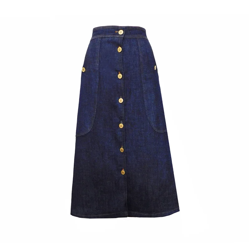 ER-ZUM-AH Asantewaa Blue Denim Bumper Skirt