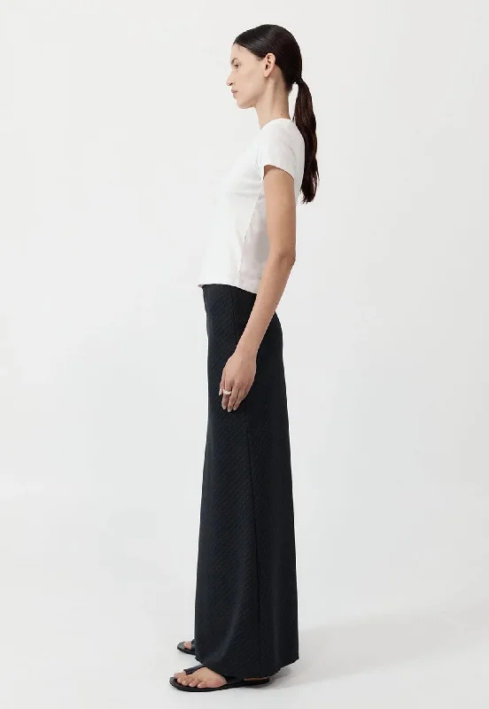 Pinstripe Maxi Skirt - Black