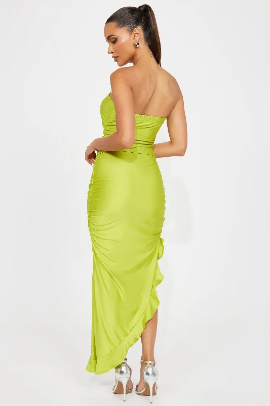 Cia Strapless Maxi Dress - Chartreuse