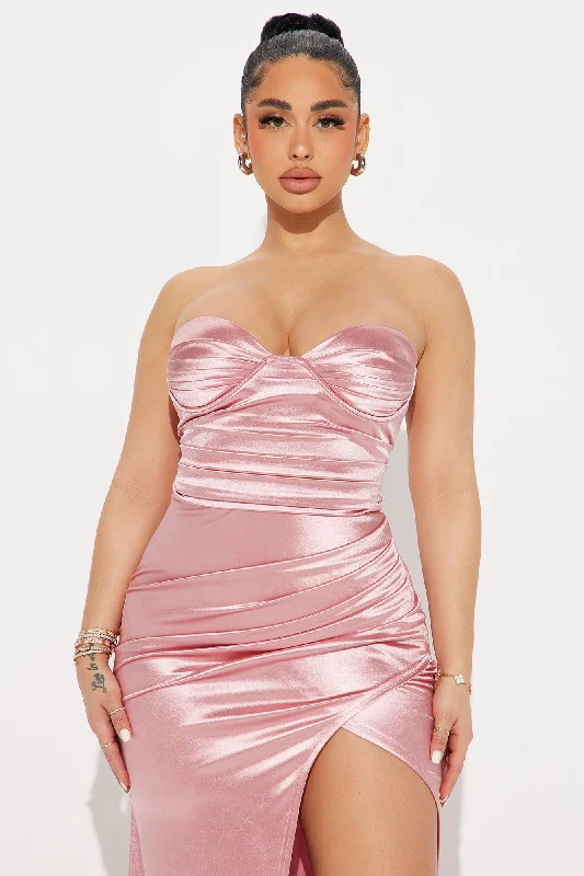 Jackie Satin Gown - Pink