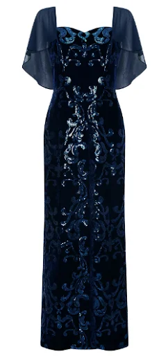 Tala Sequin Velvet Gown