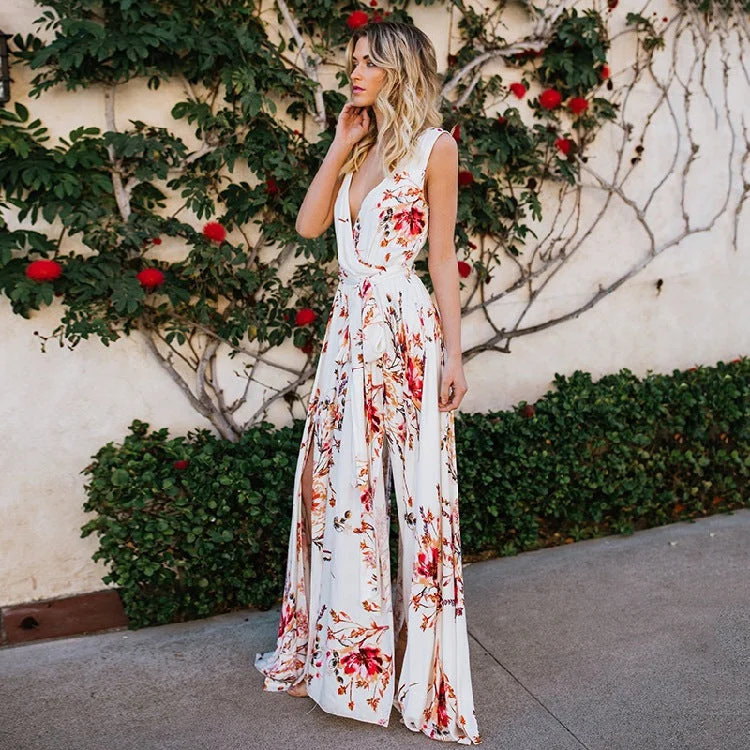 Willa Floral Lace Ruffle Maxi Dress